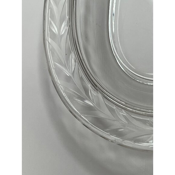 Fostoria Holly Clear 8” Oval Glass Pickle Dish Serving Platter With Etched Leaf - Picture 5 of 9